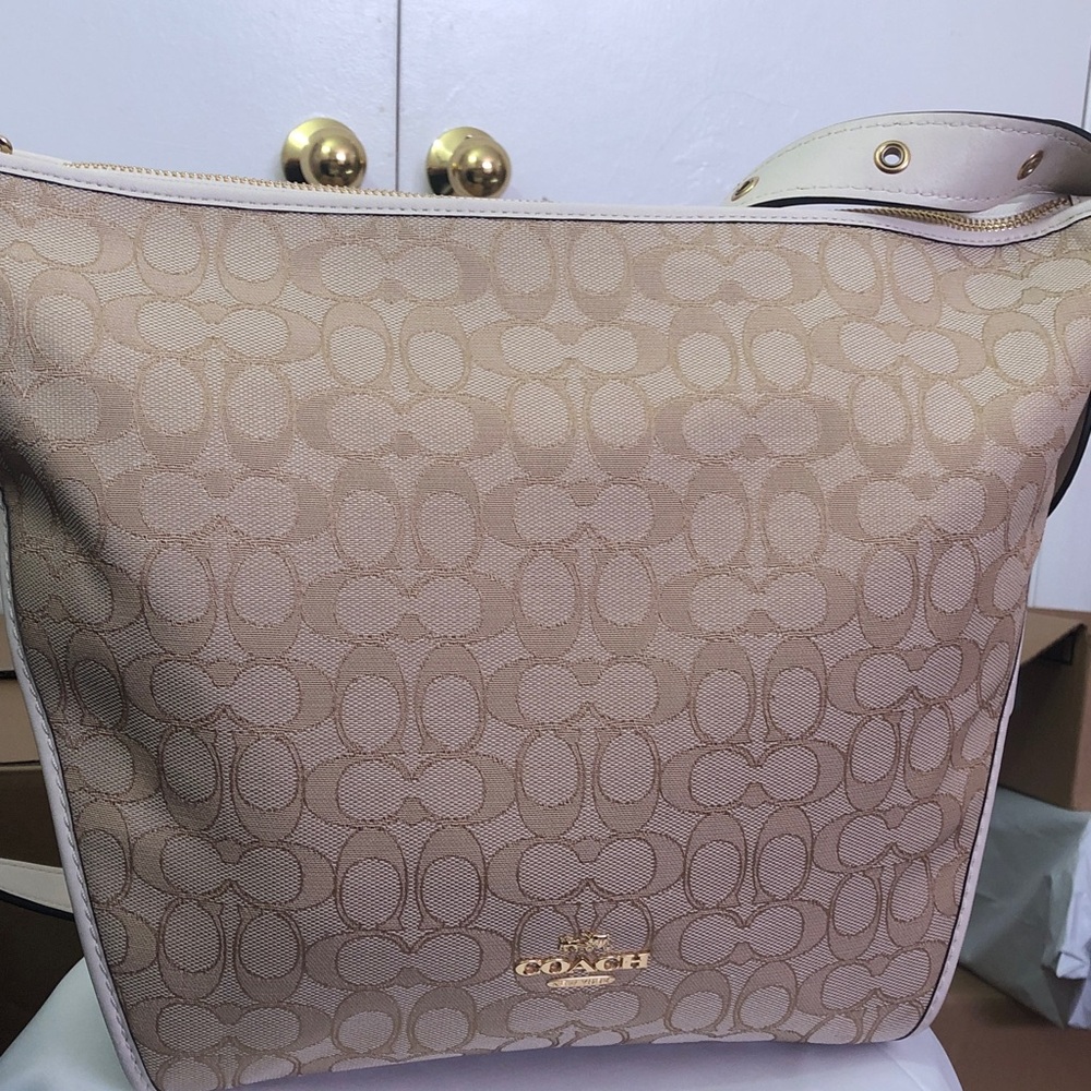 Coach Tan Signature Shoulder Bag
